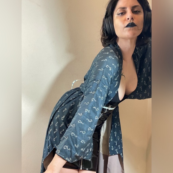 True antique crepe silk kimono question mark the riddler joker Batman usomono - Picture 11 of 16